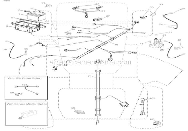 Electrical Diagram and Parts List for 936050 000101 Ariens Lawn Tractor