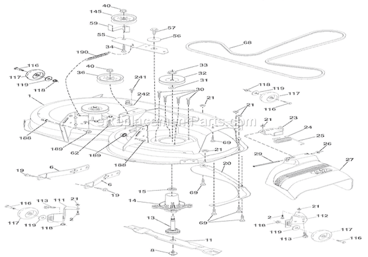 Mower Lawn Tractor Diagram and Parts List for 936052 000101 Ariens Lawn Tractor