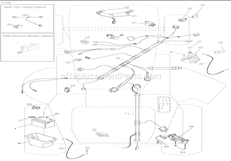 Electrical Diagram and Parts List for 936053 000101 Ariens Lawn Tractor