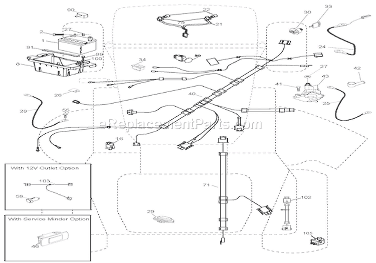 Electrical Diagram and Parts List for 936055 000101 Ariens Lawn Tractor