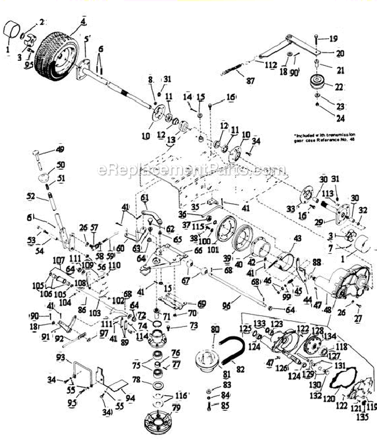 Drive Assembly Diagram and Parts List for 925009 001825 Ariens Lawn Tractor