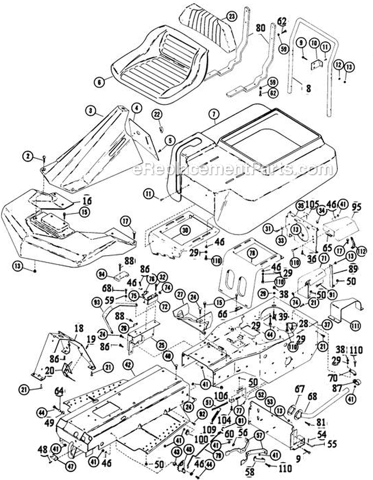 Frame Assembly Diagram and Parts List for 925013 002501 Ariens Lawn Tractor