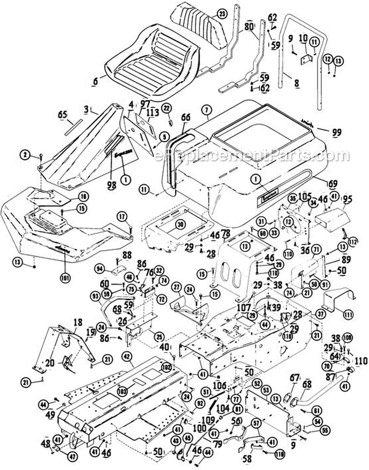 Frame Assembly Diagram and Parts List for 925011 002529 Ariens Lawn Tractor