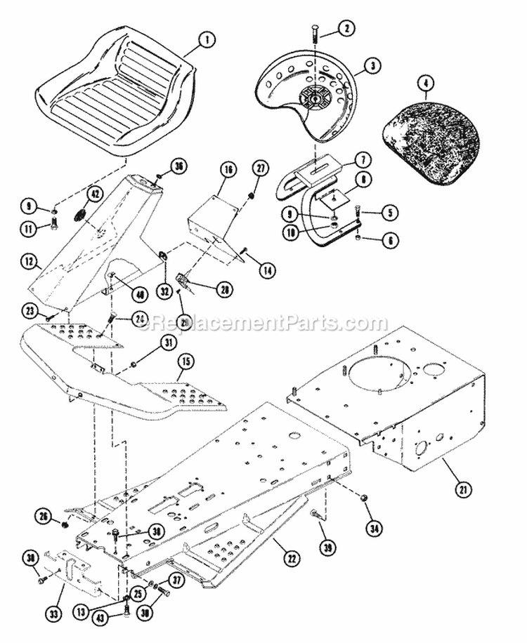 Frame Assembly Diagram and Parts List for 912009 000101 Ariens Lawn Tractor