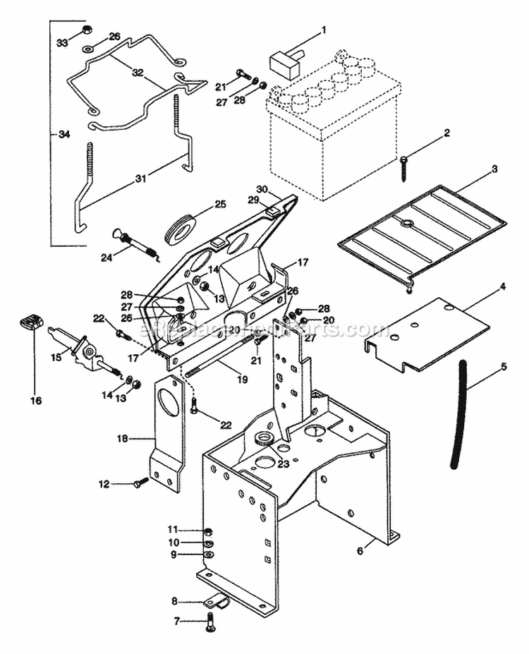 Dash And Support Diagram and Parts List for 931033 004001 Ariens Lawn Tractor