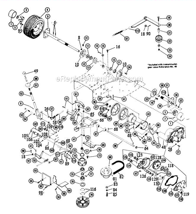 Drive Assembly Diagram and Parts List for 925012 005664 Ariens Lawn Tractor