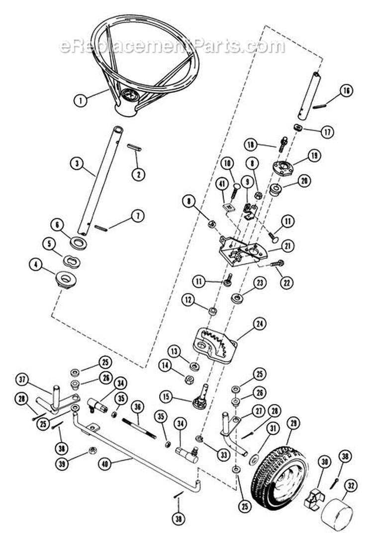 Steering Assembly Diagram and Parts List for 925012 005664 Ariens Lawn Tractor