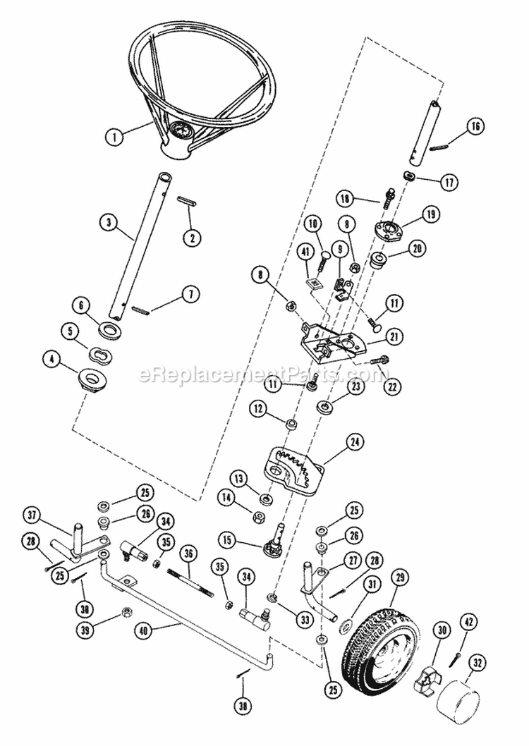 Steering Assembly Diagram and Parts List for 925006 008601 Ariens Lawn Tractor