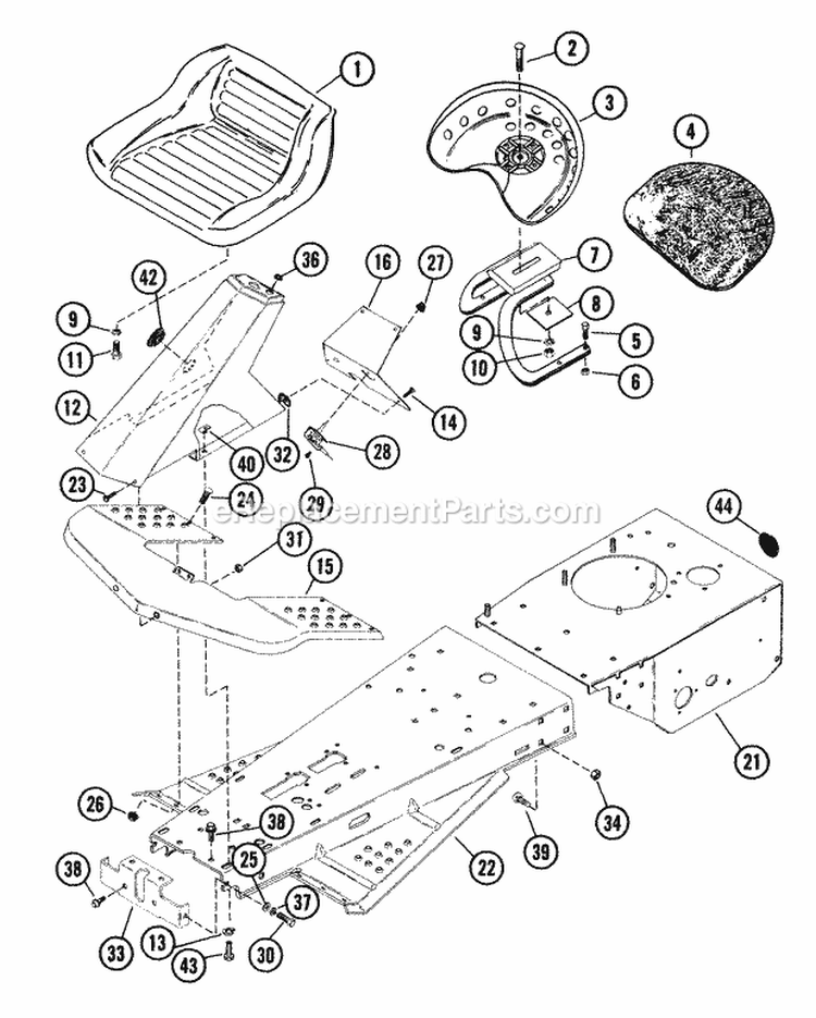 Frame Assembly Diagram and Parts List for 912009 008605 Ariens Lawn Tractor