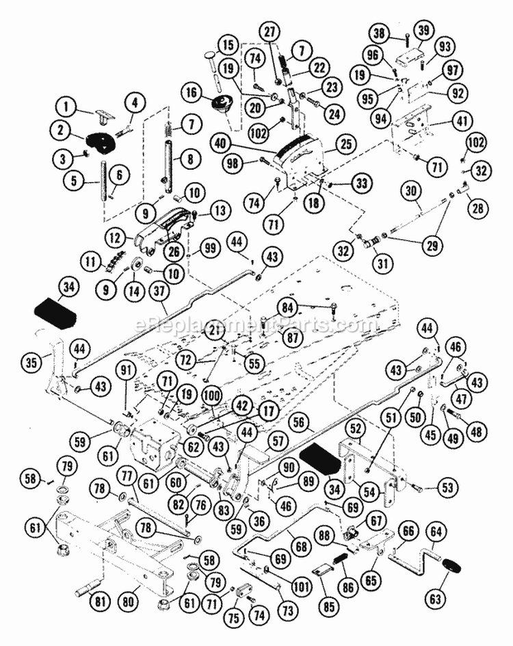 Control Linkage Assembly Diagram and Parts List for 912005 013140 Ariens Lawn Tractor
