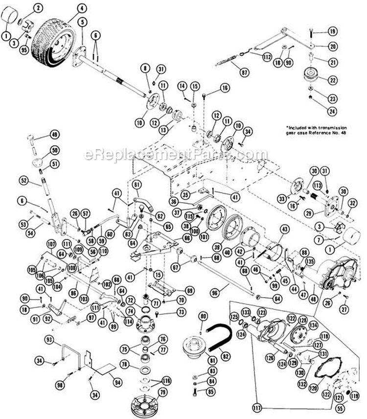 Drive Assembly Diagram and Parts List for 925014 017501 Ariens Lawn Tractor