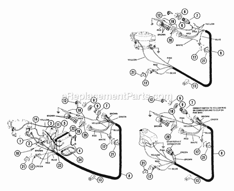Electrical System Diagram and Parts List for 925017 000101 Ariens Lawn Tractor