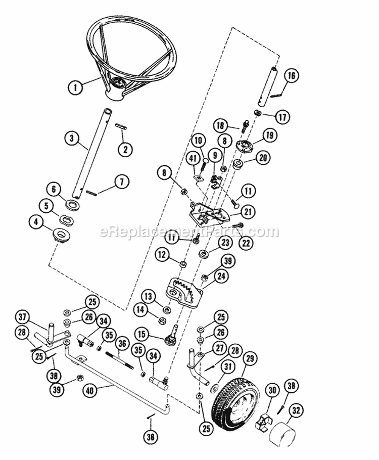 Steering Assembly Diagram and Parts List for 925017 000101 Ariens Lawn Tractor