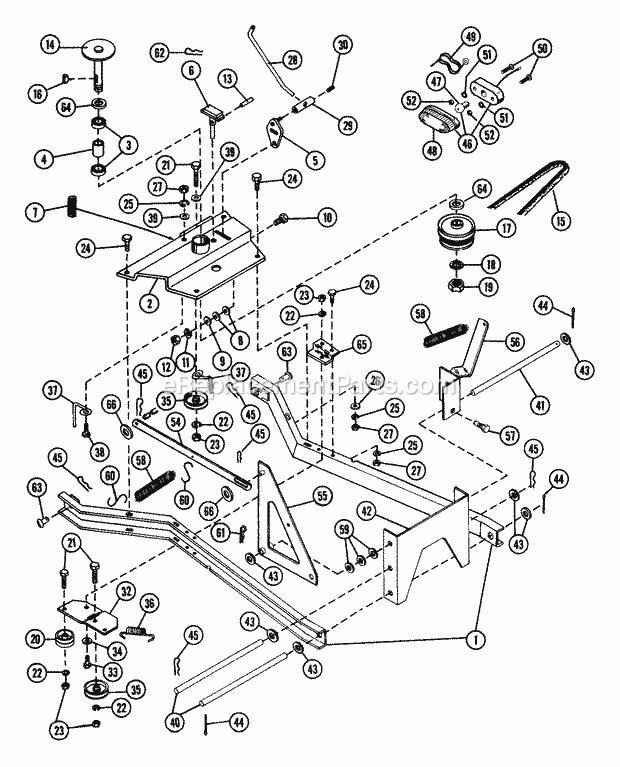Carriage Assembly Diagram and Parts List for 835006 000101 Ariens Lawn Tractor