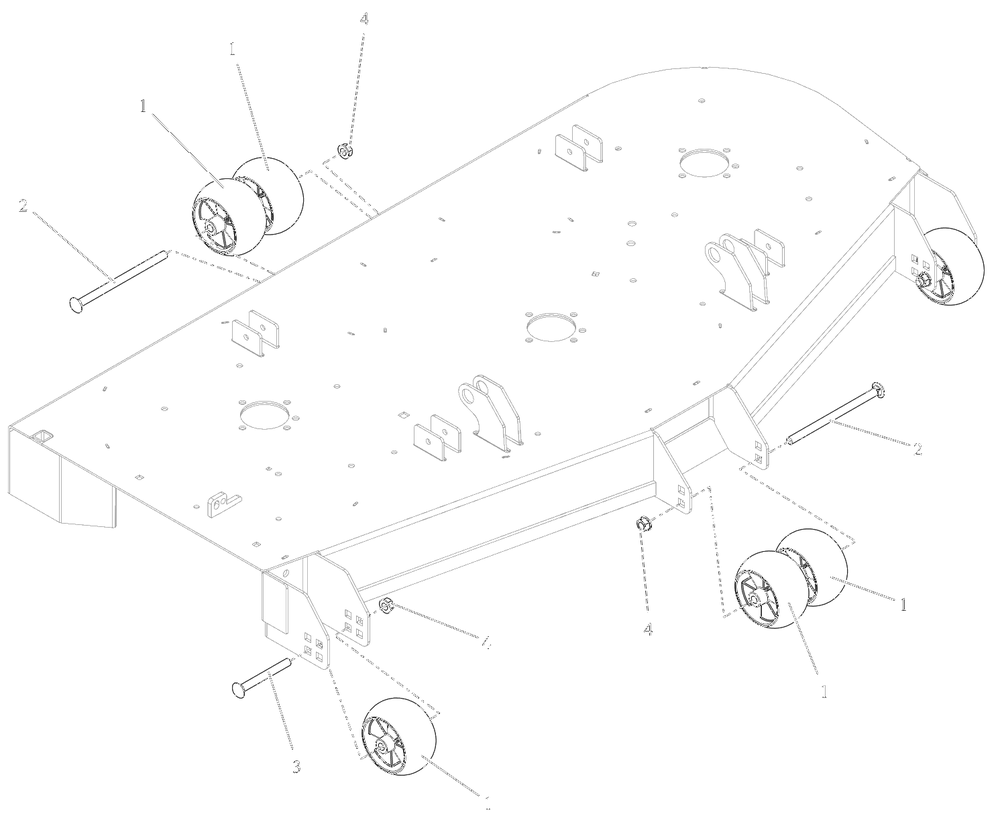 Anti-Scalp Wheels And Baffles Diagram and Parts List for 991590 095000 + Ariens Lawn Tractor