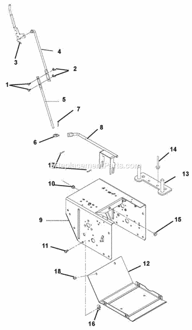 Speed Selector And Frame Diagram and Parts List for 926102 002381 Ariens Snow Blower