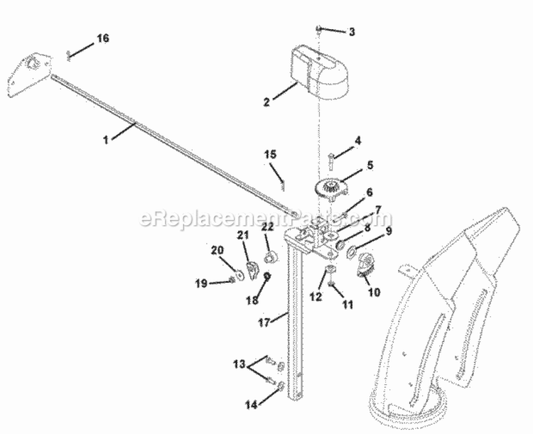 Discharge Chute Diagram and Parts List for 926102 002381 Ariens Snow Blower