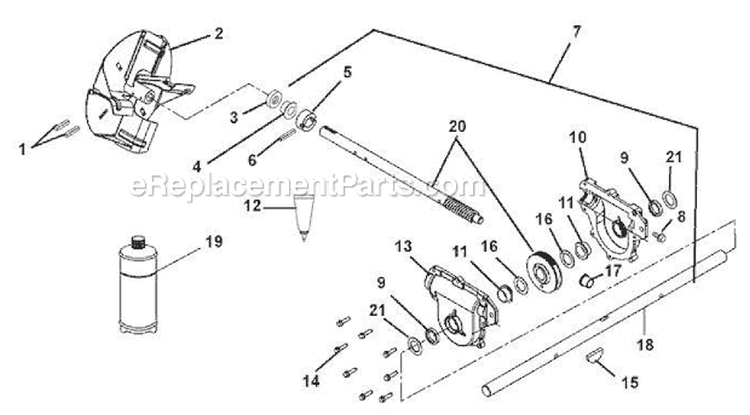 Gear Case-Aluminum Diagram and Parts List for 926102 002381 Ariens Snow Blower