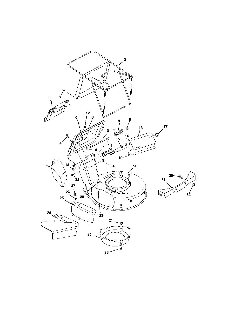 Mower pan/bag Diagram and Parts List for 91118300  Ariens Lawn Mower