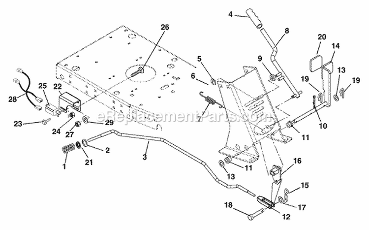 Brake System Diagram and Parts List for 927061 000400 Ariens Lawn Tractor