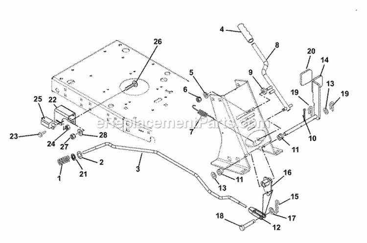Brake System Diagram and Parts List for 927067 000101 Ariens Lawn Tractor