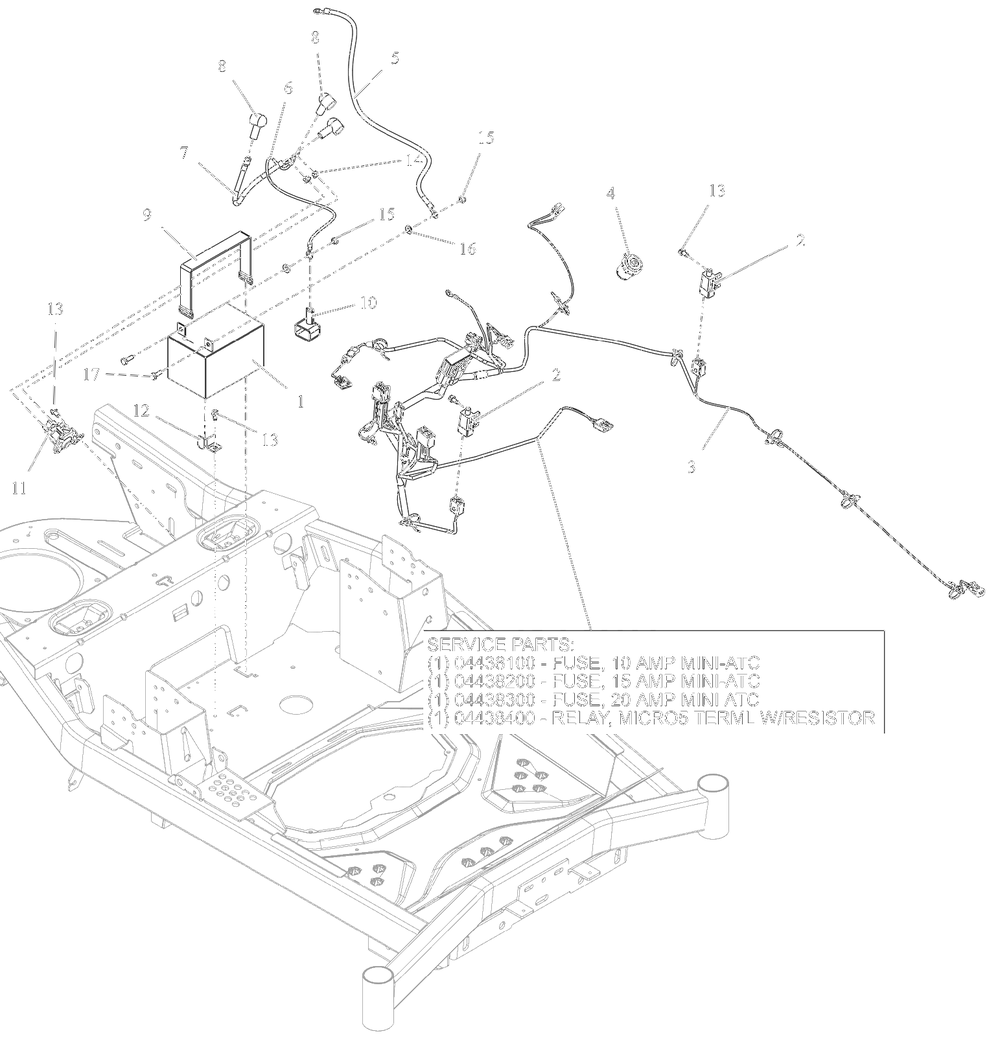 Electrical Diagram and Parts List for 918027 035000 + Ariens Lawn Tractor