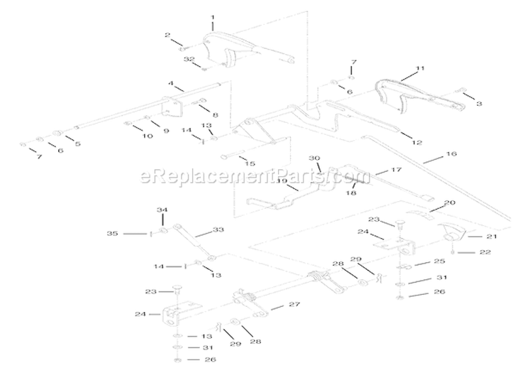 Attachment Lift Diagram and Parts List for 936027 000101 Ariens Lawn Tractor