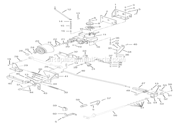 Rear Wheel & Hydro Drive Diagram and Parts List for 936027 000101 Ariens Lawn Tractor