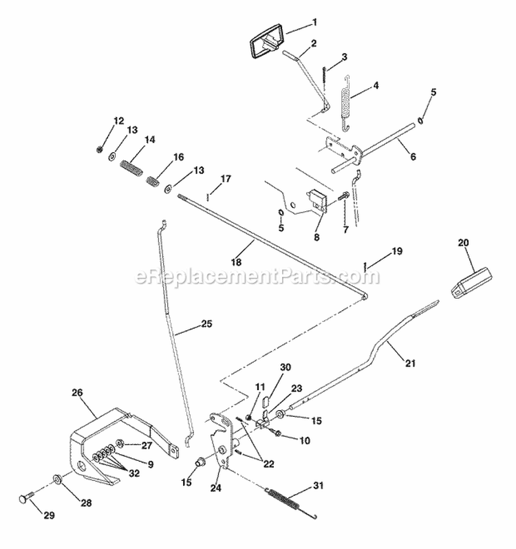 Clutch And Brakes Diagram and Parts List for 934026 000101 Ariens Lawn Tractor
