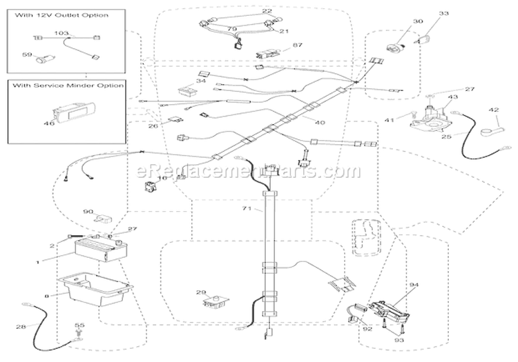 Electrical Diagram and Parts List for 936037 000101 Ariens Lawn Tractor