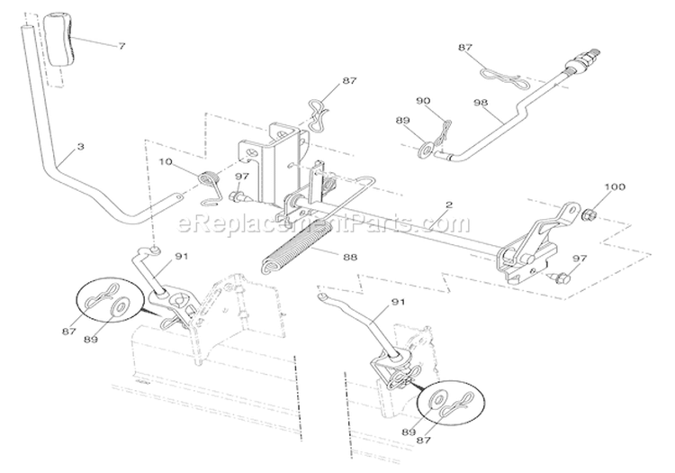 Mower Lift Diagram and Parts List for 936037 000101 Ariens Lawn Tractor