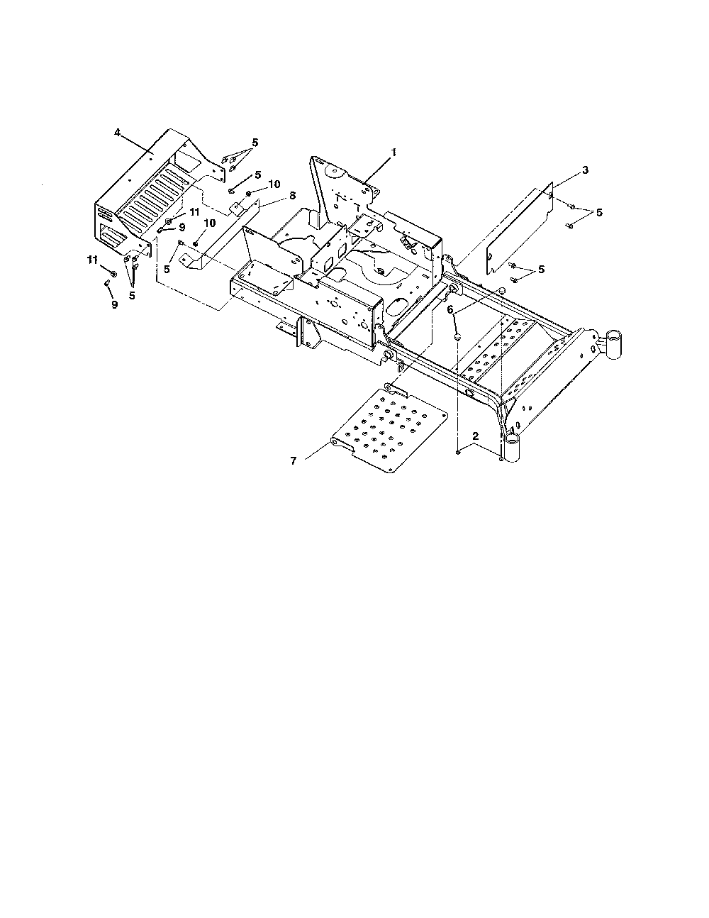 Frame Diagram and Parts List for 99105600  Ariens Lawn Mower