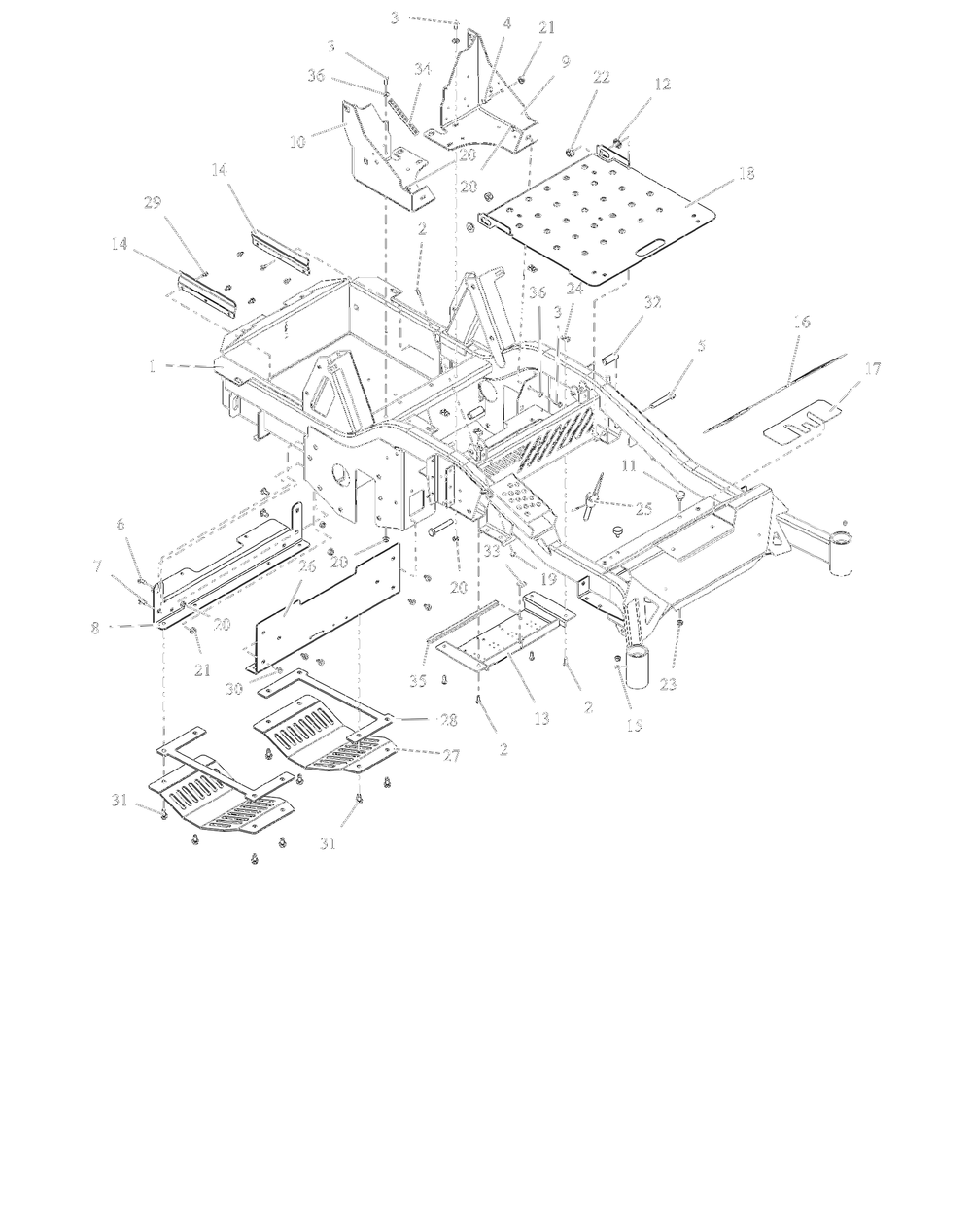 Frame - 48-Inch And 52-Inch - Sd Diagram and Parts List for 997309 001500 - 001999 Ariens Lawn Tractor