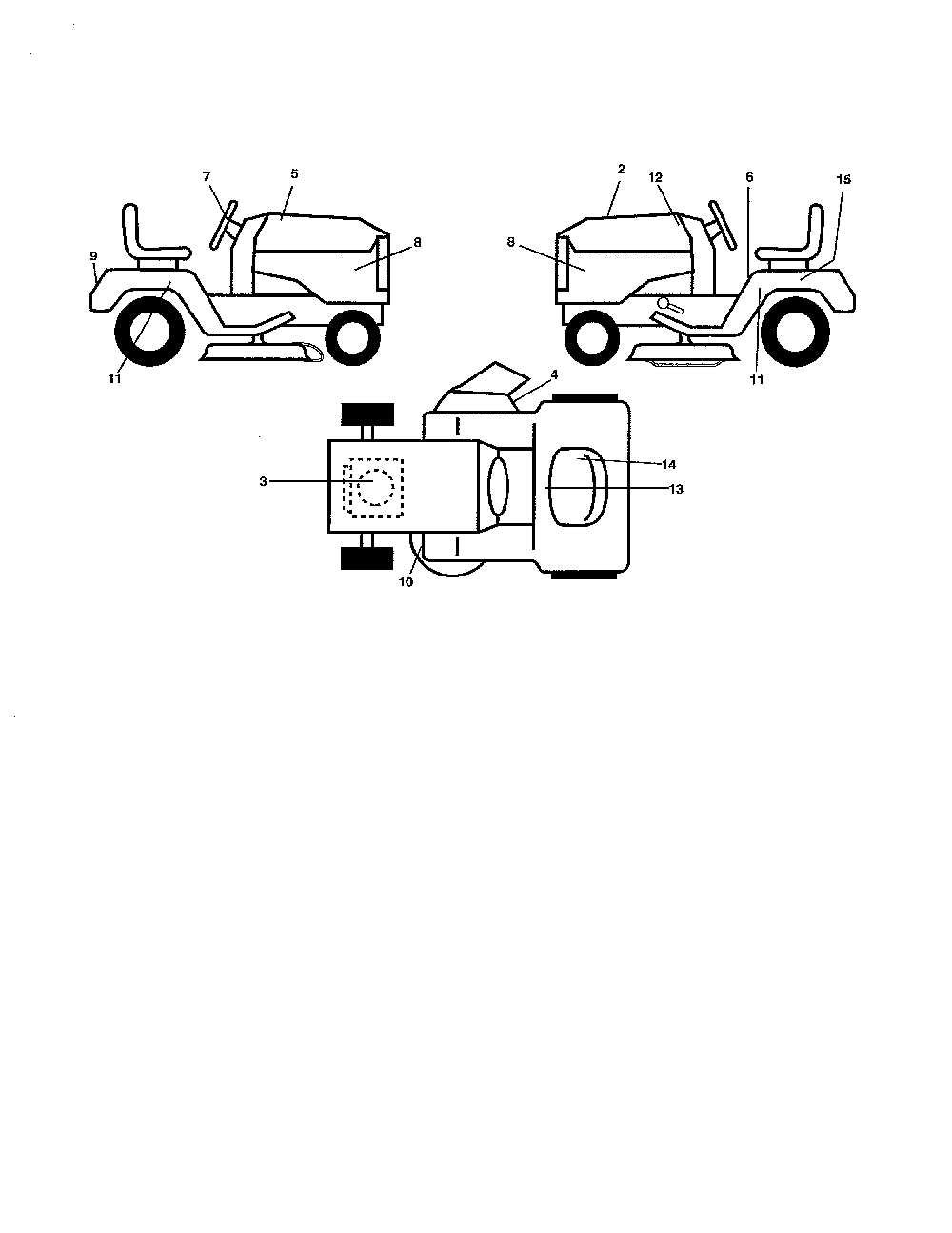 Decals Diagram and Parts List for A175BG42 96016002101 Ariens Lawn Tractor