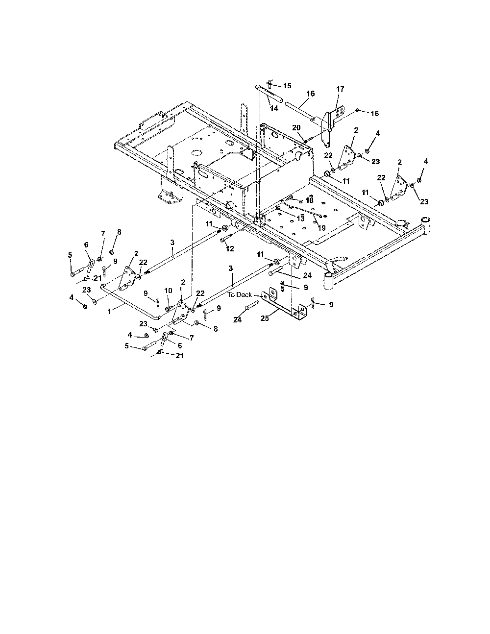 Mower deck lift Diagram and Parts List for 91510100  Ariens Lawn Mower
