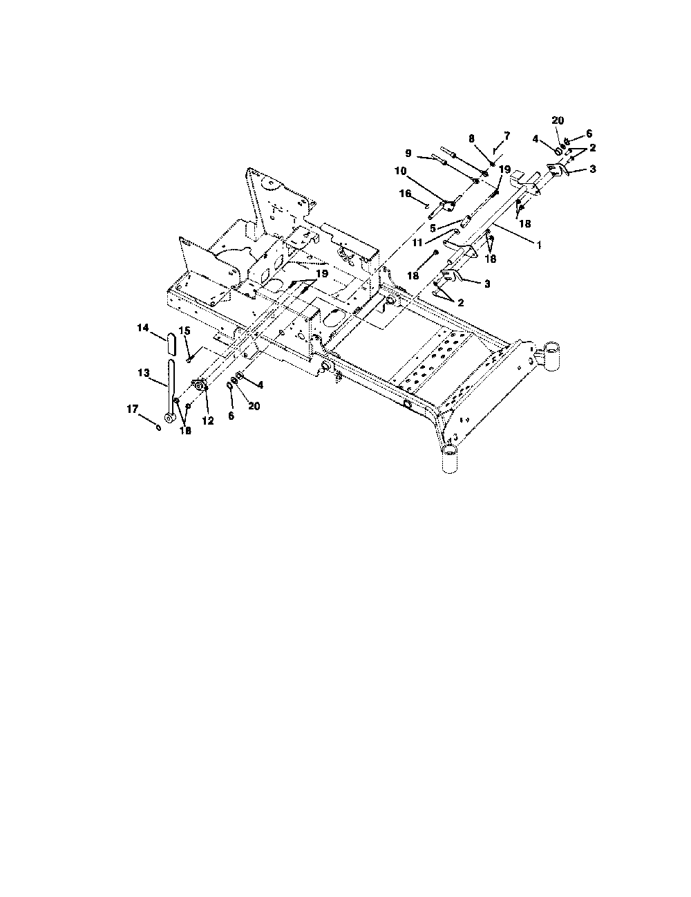 Brakes & linkage Diagram and Parts List for 99107300  Ariens Lawn Mower