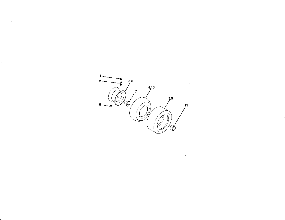 Wheels & tires Diagram and Parts List for 936060  Ariens Lawn Tractor