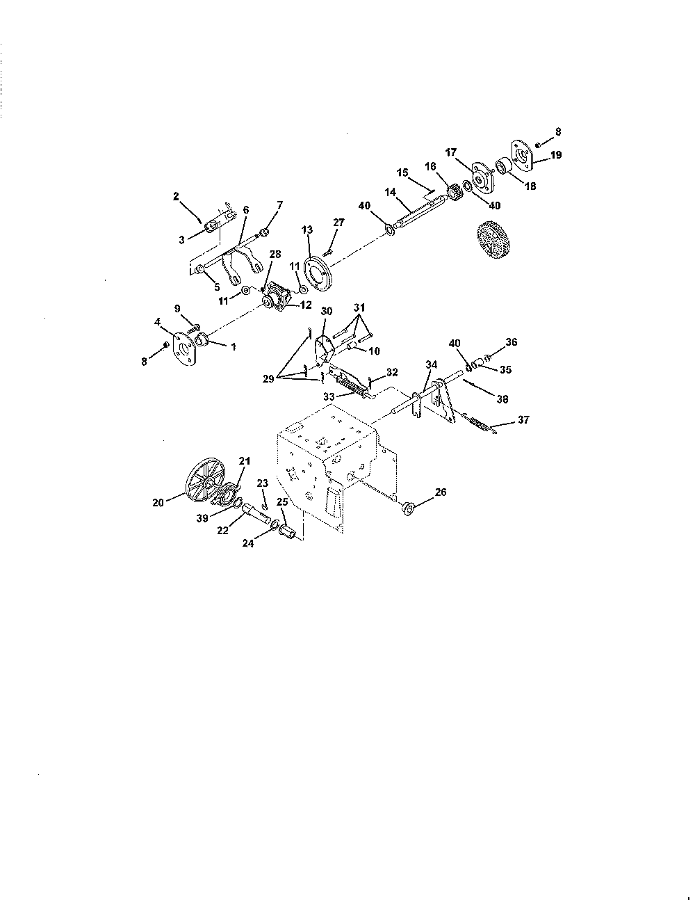Friction Drive Diagram and Parts List for 93250500 101-1500 Ariens Snow Blower