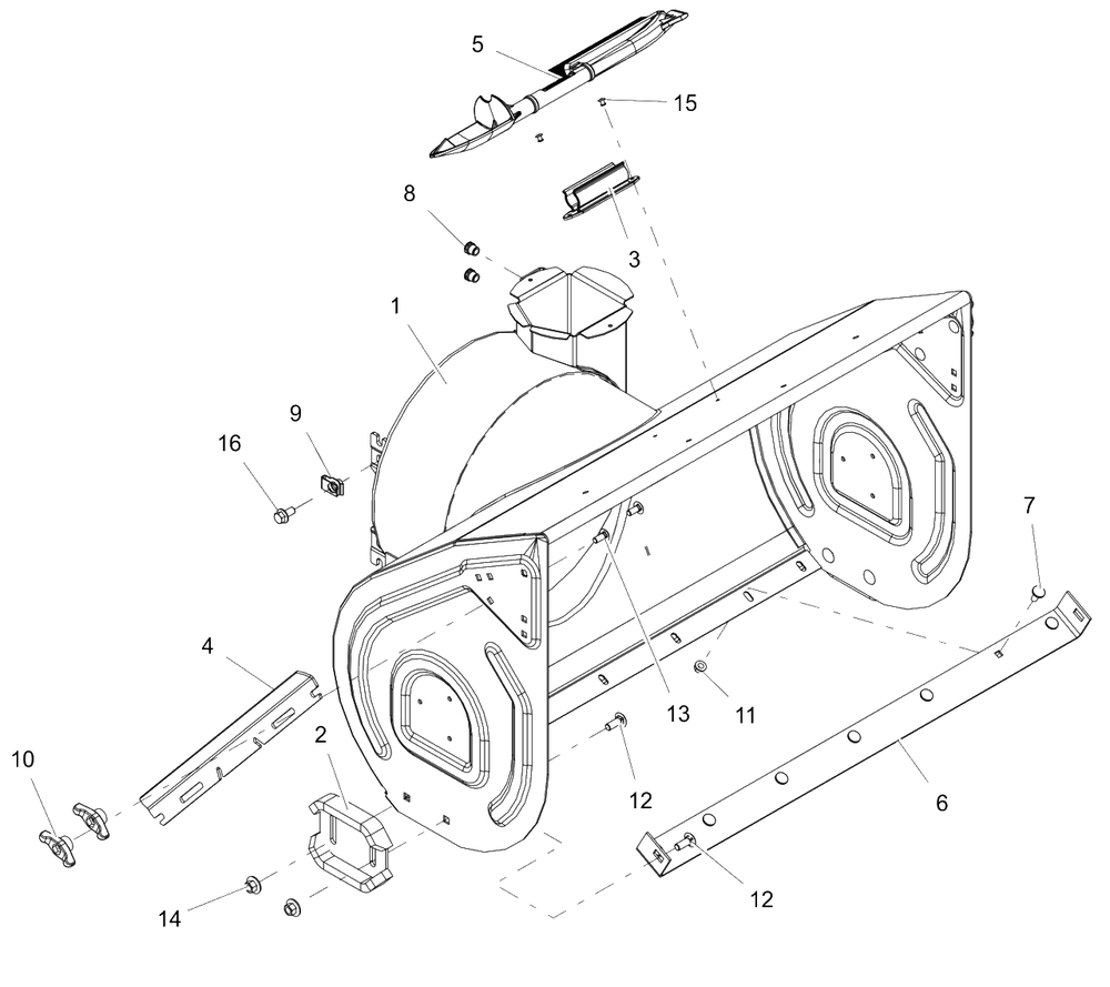 Housing - 32" Diagram and Parts List for 926092 000101 & Above Ariens Snow Blower