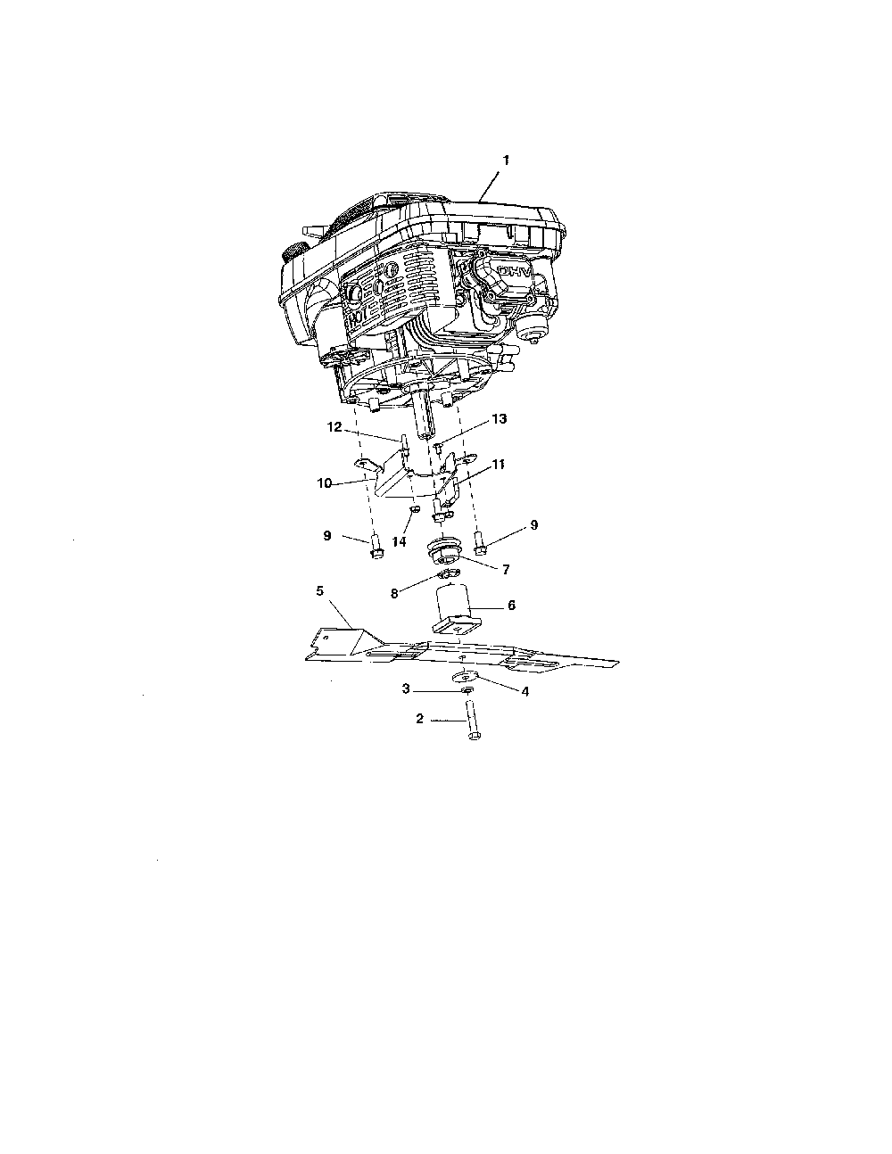 Engine/blade/belt Diagram and Parts List for 91127100  Ariens Lawn Mower