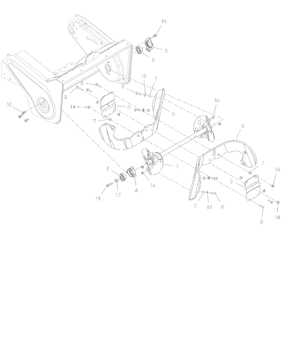 Auger Diagram and Parts List for 938029  Ariens Snow Blower