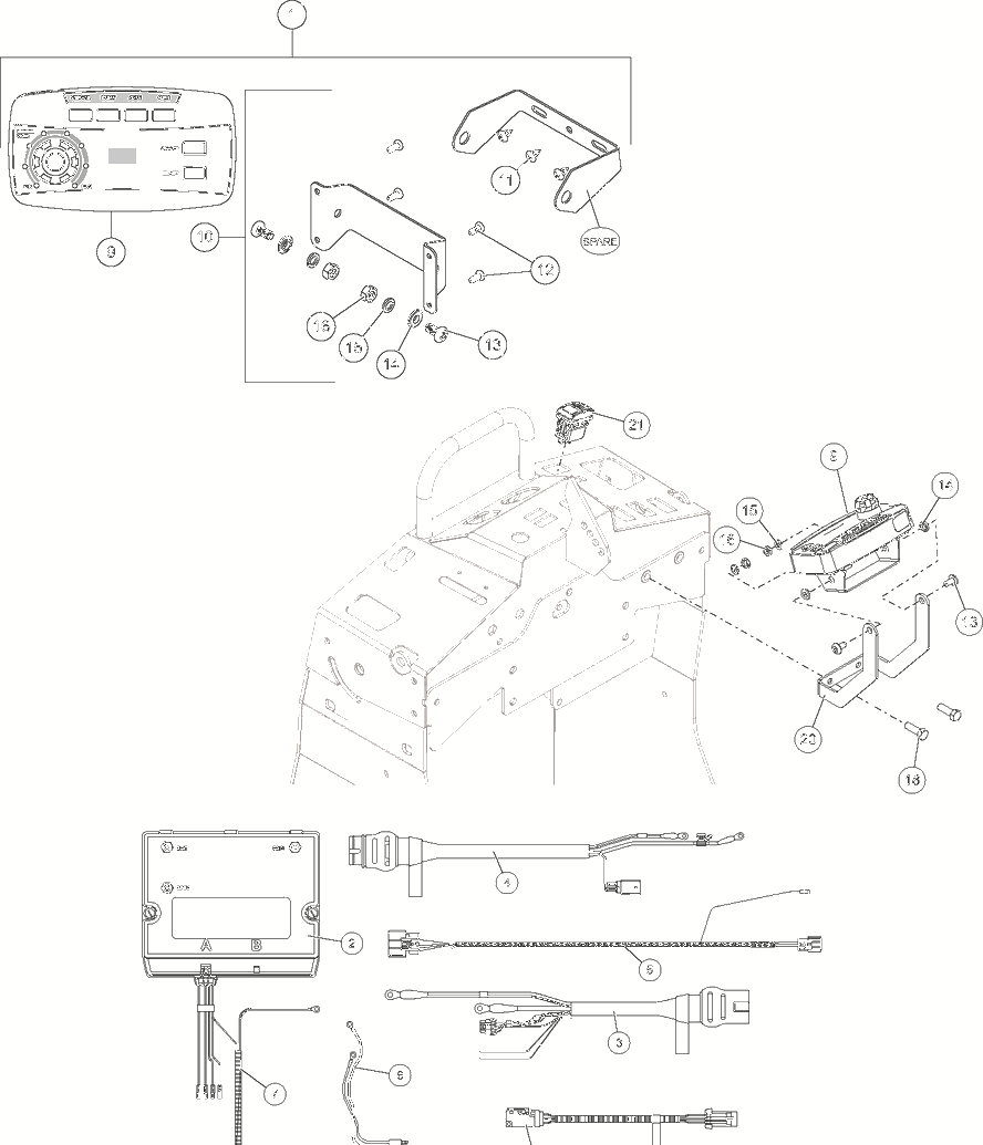 Electrical Components Diagram and Parts List for 851006 000101 Ariens Lawn Tractor Accessories