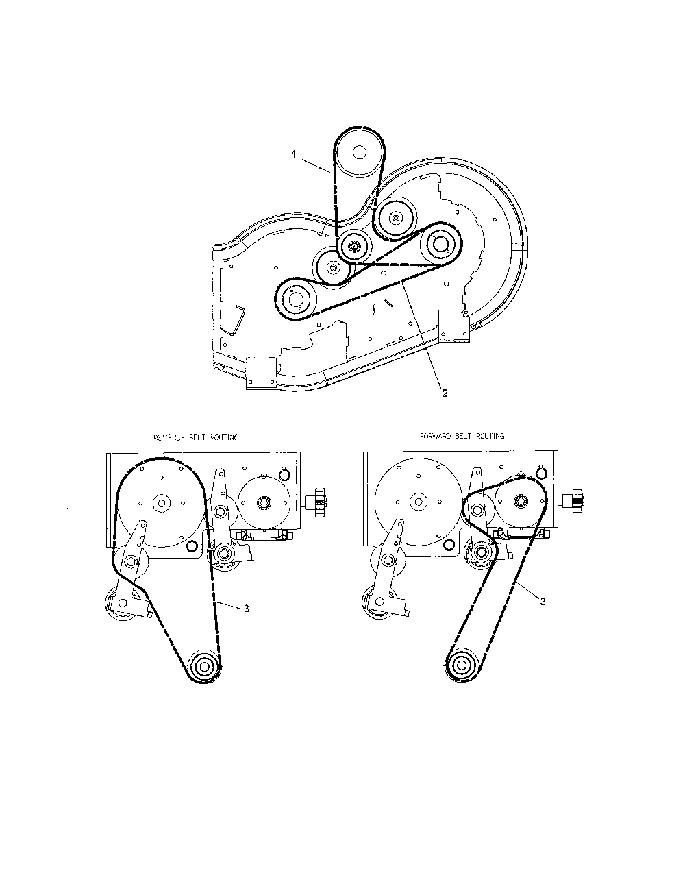 Belt diagrams Diagram and Parts List for 91140300 101-1999 Ariens Lawn Mower