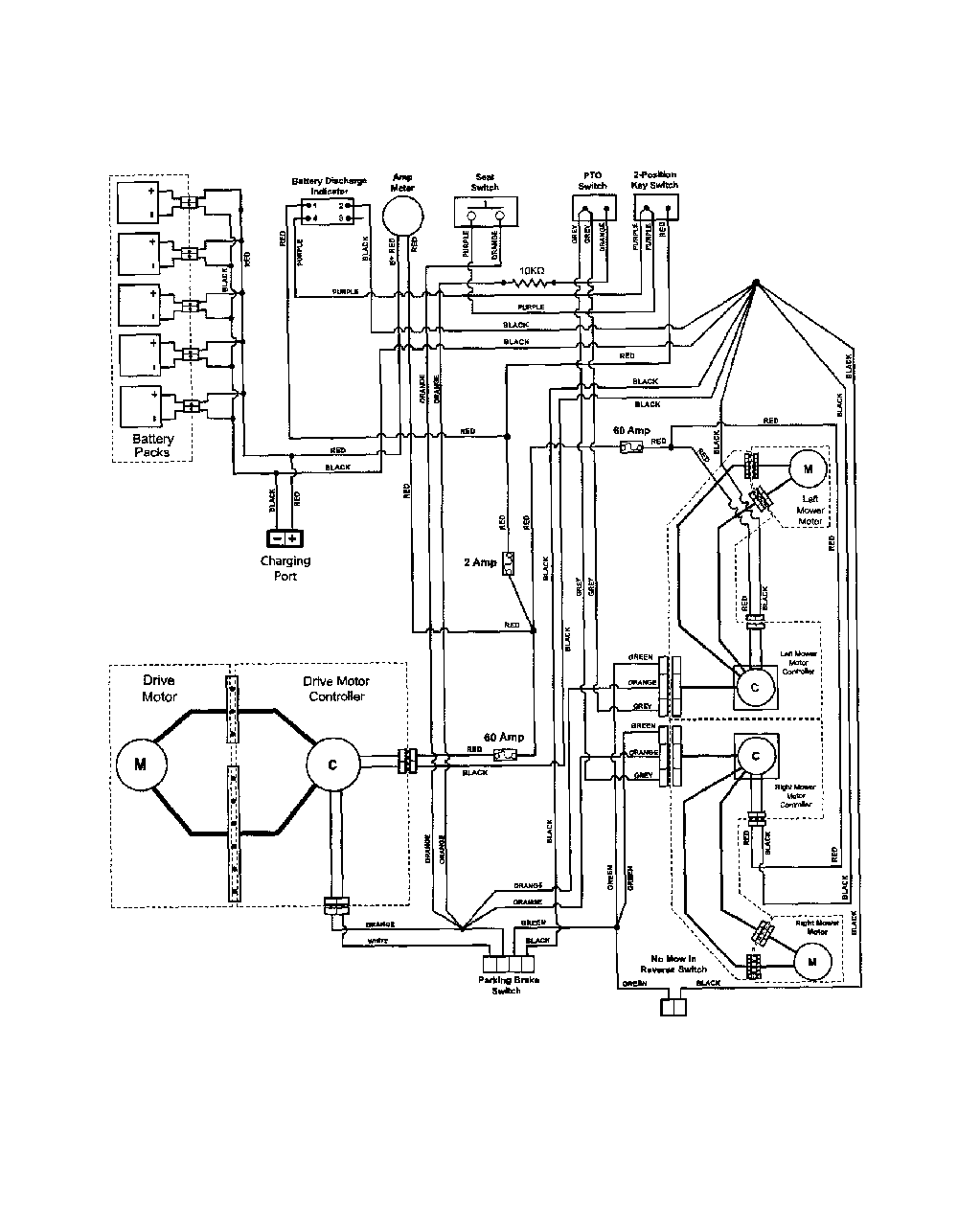 Wiring diagram/harness Diagram and Parts List for 91600200  Ariens Lawn Mower