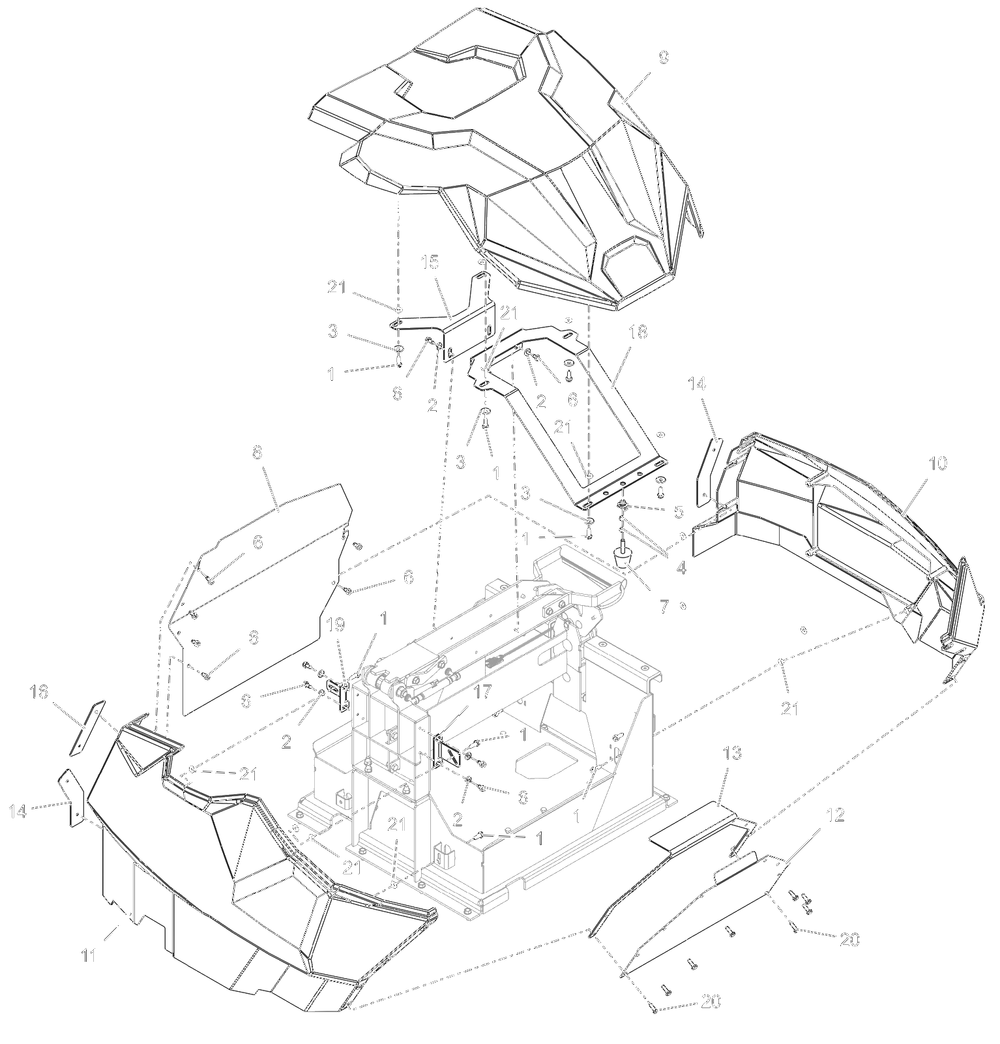 Hood Assembly Diagram and Parts List for 998305 000101 - 000499 Ariens Lawn Tractor
