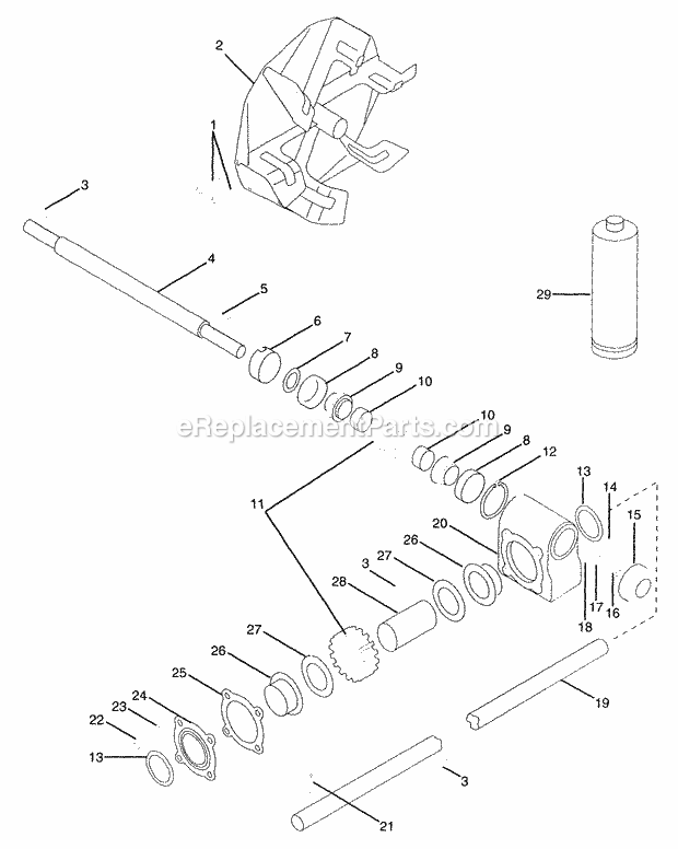 Gear Case (Model 836004) Diagram and Parts List for 836004 000101 Ariens Lawn Tractor