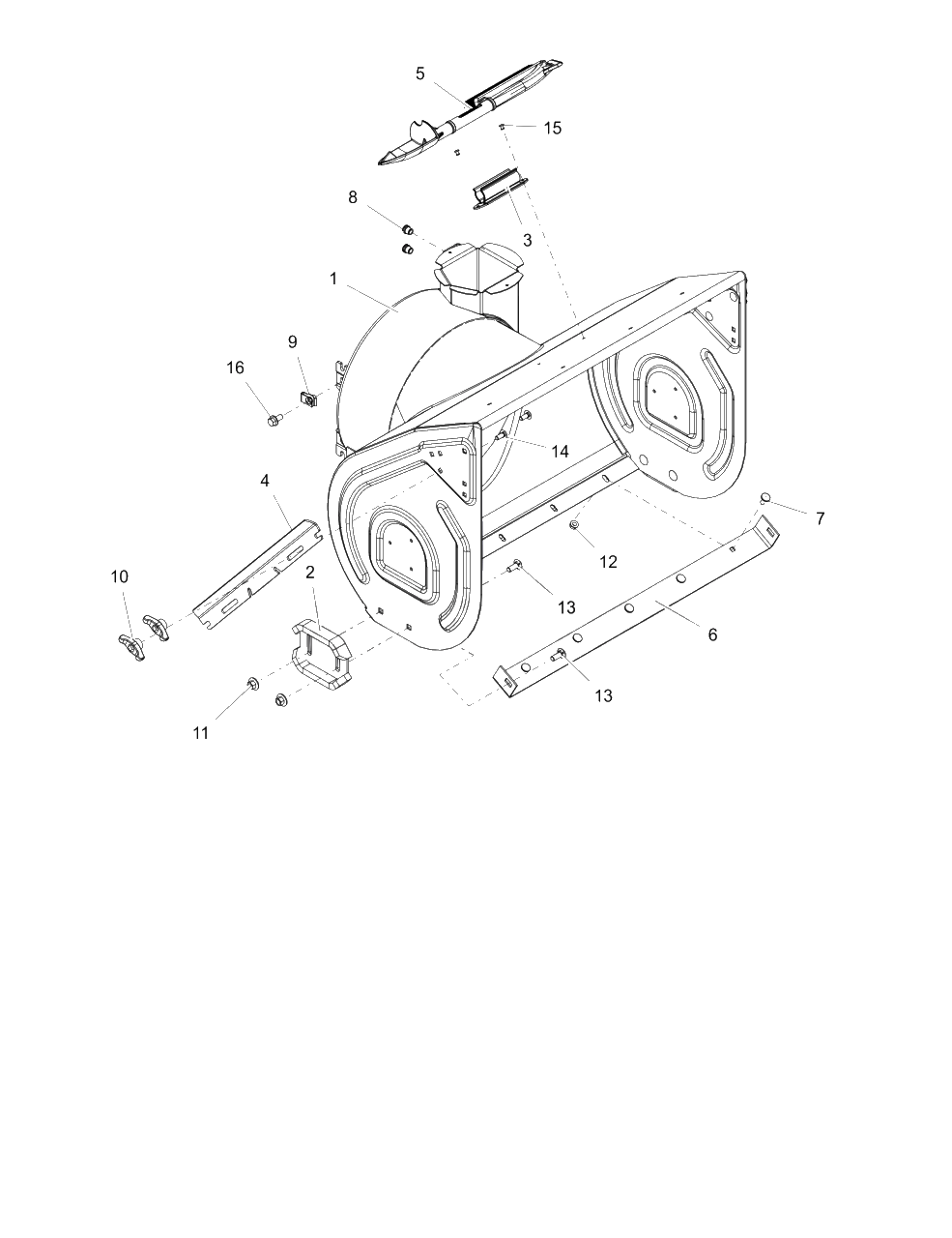 Housing - 28" Diagram and Parts List for 926093 000101 & Above Ariens Snow Blower