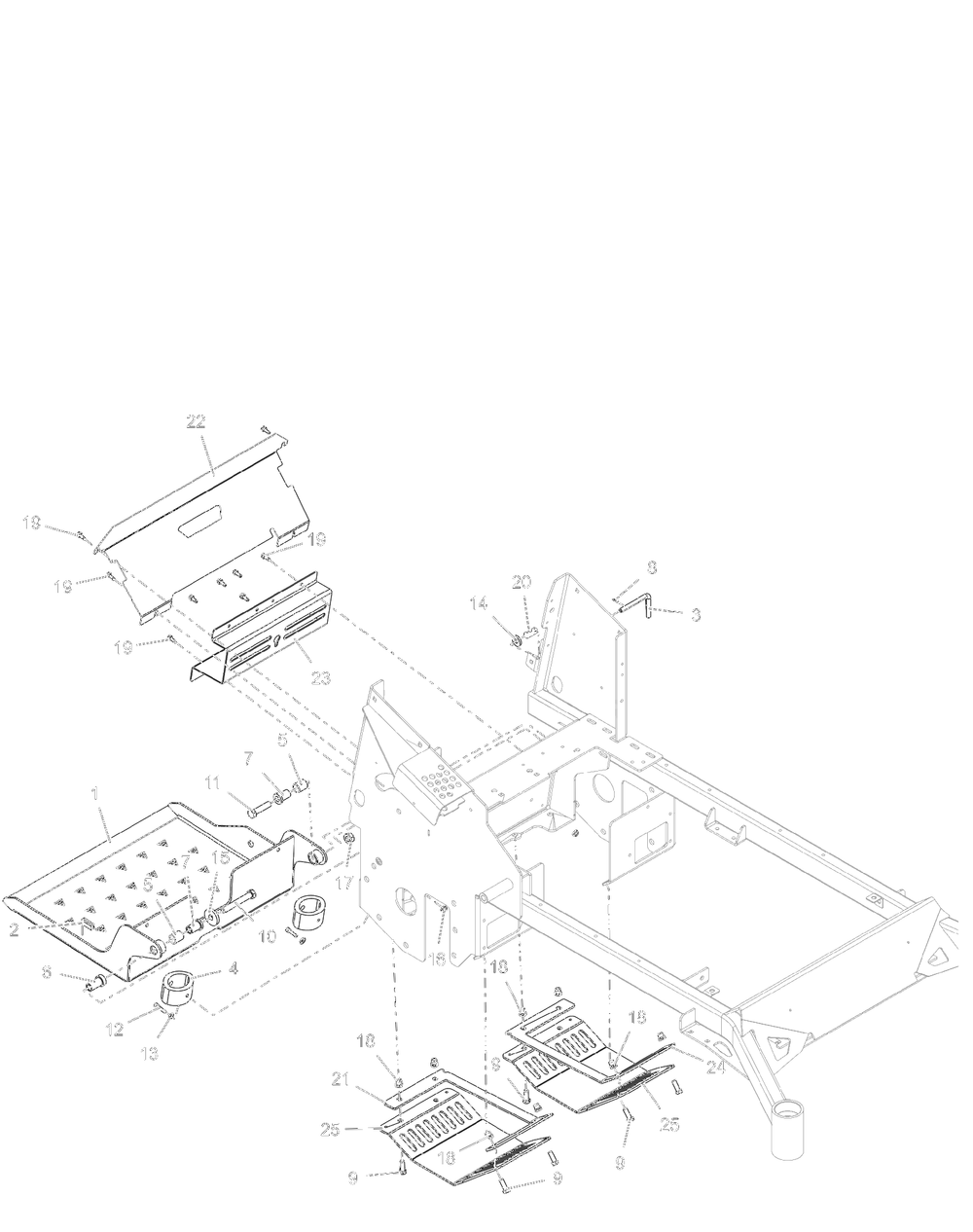 Operator Platform And Guards Diagram and Parts List for 998303 001000 + Ariens Lawn Tractor