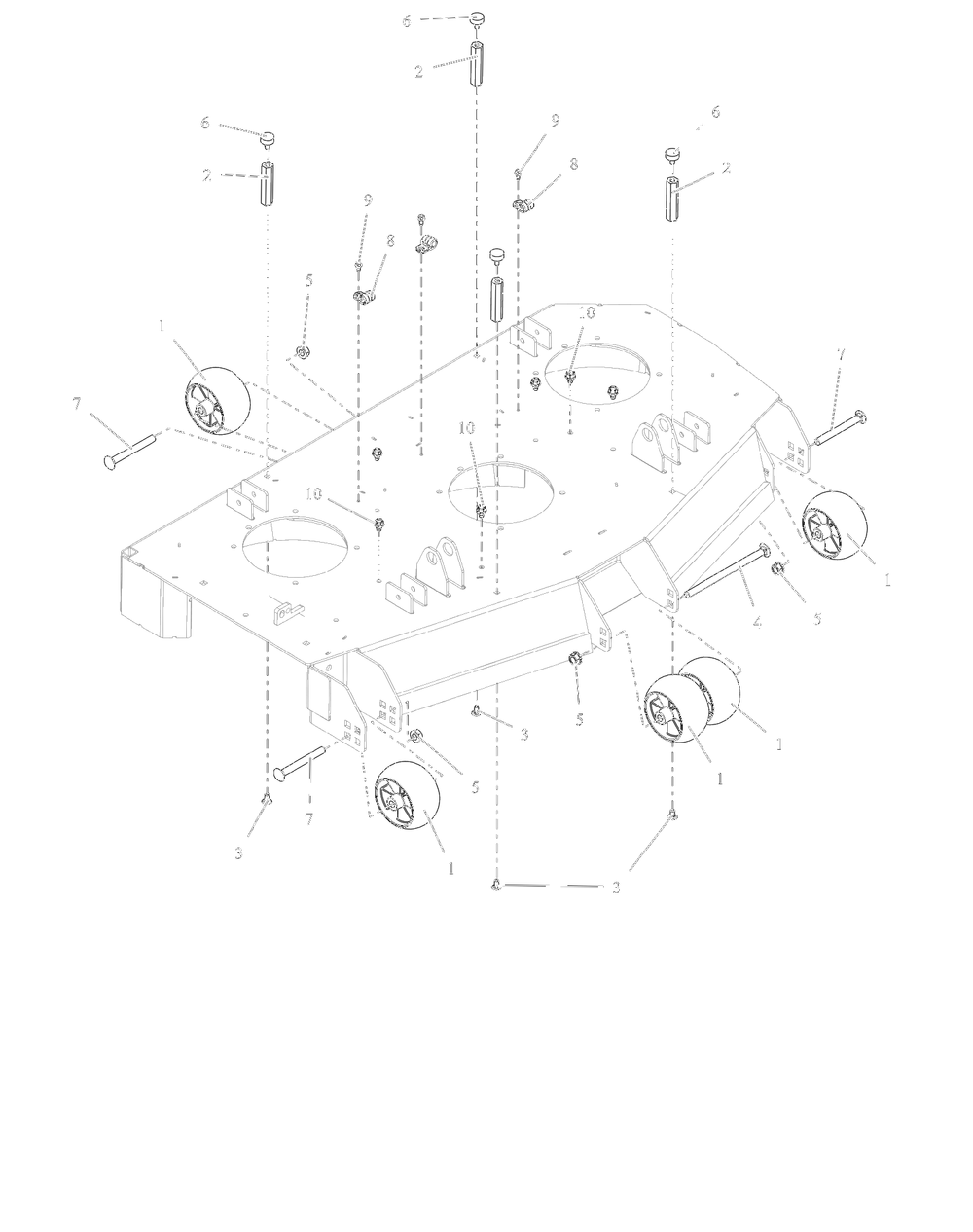 Anti-Scalp Wheels - 48-Inch - Sd Diagram and Parts List for 997309 001500 - 001999 Ariens Lawn Tractor