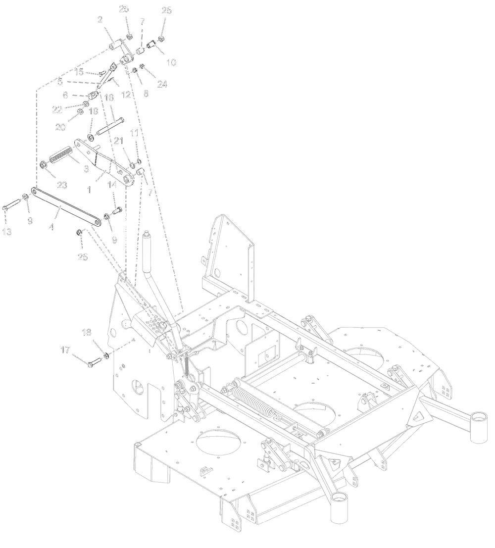 Deck Lift Foot Assist Diagram and Parts List for 998302 000500 - 000999 Ariens Lawn Tractor